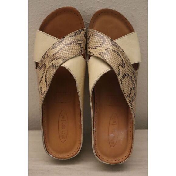 Sheridan Mia WMN Sz 41M US 10M Beige Combo Snake Print Kokos Leather Sandals - Picture 3 of 14